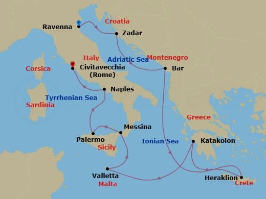 Cruise Itinerary Map