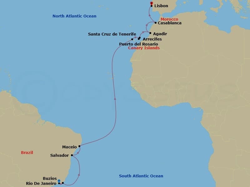Cruise Itinerary Map