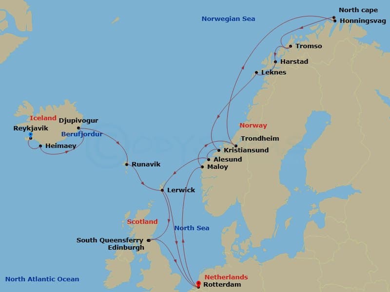 Cruise Itinerary Map