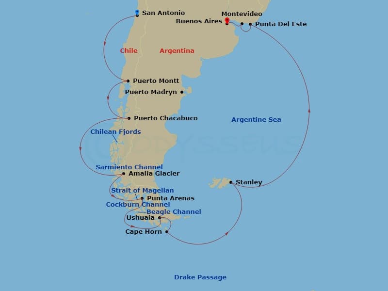 Cruise Itinerary Map
