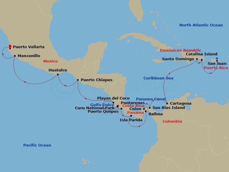 Cruise Itinerary Map