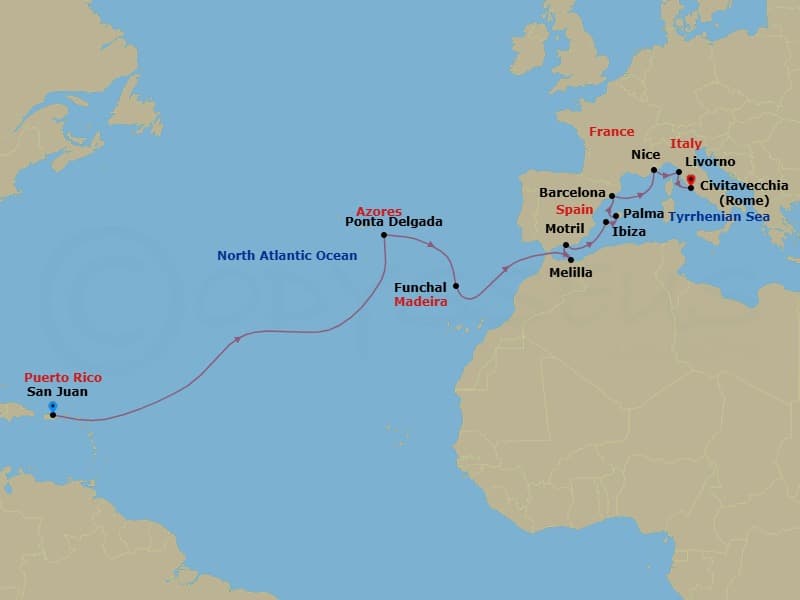 Cruise Itinerary Map
