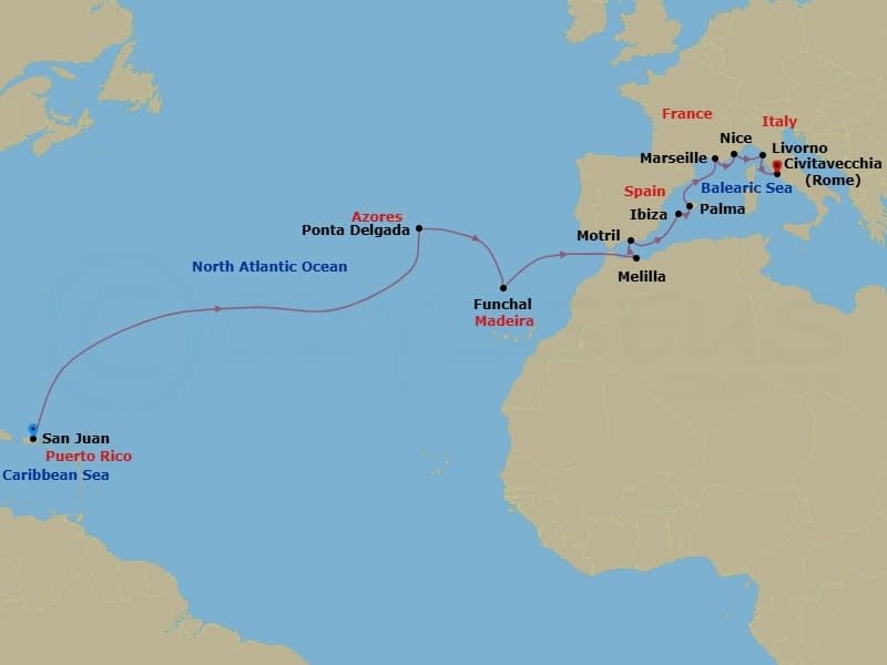 Cruise Itinerary Map