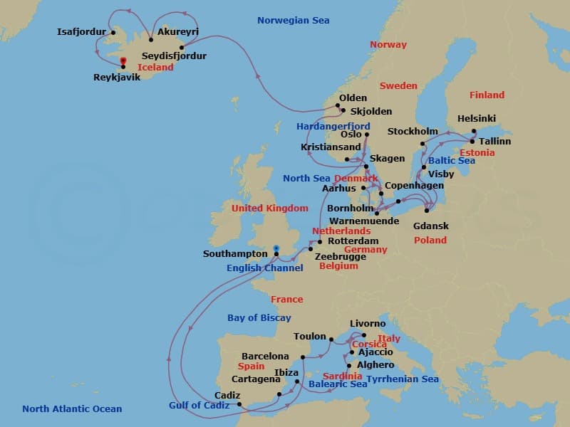 Cruise Itinerary Map