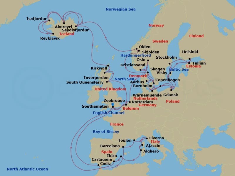 Cruise Itinerary Map