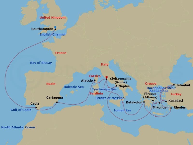 Cruise Itinerary Map