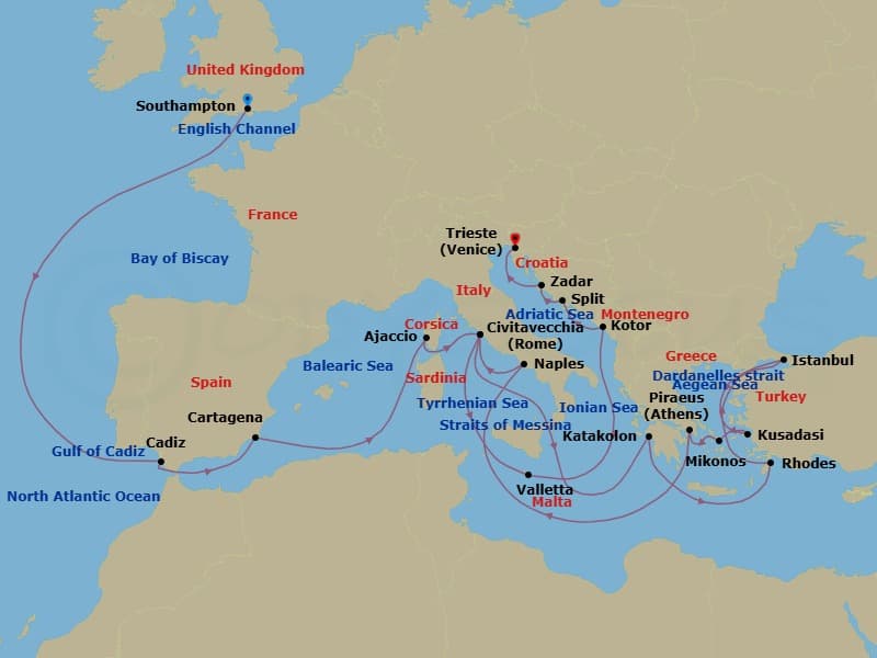 Cruise Itinerary Map