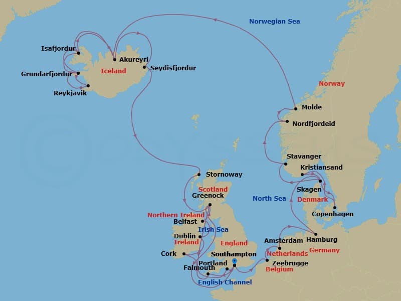 Cruise Itinerary Map