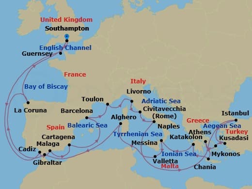 Cruise Itinerary Map