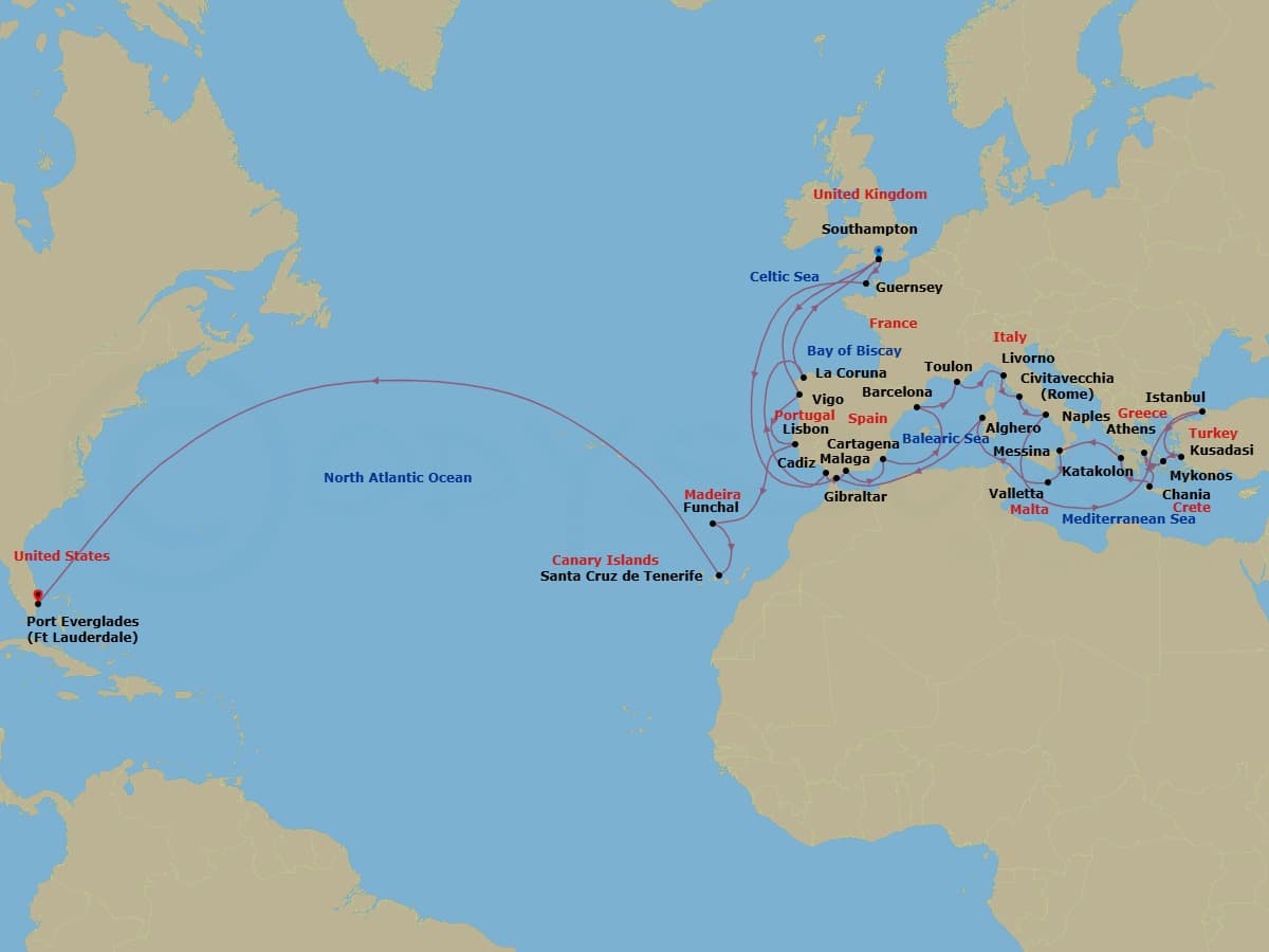 Cruise Itinerary Map