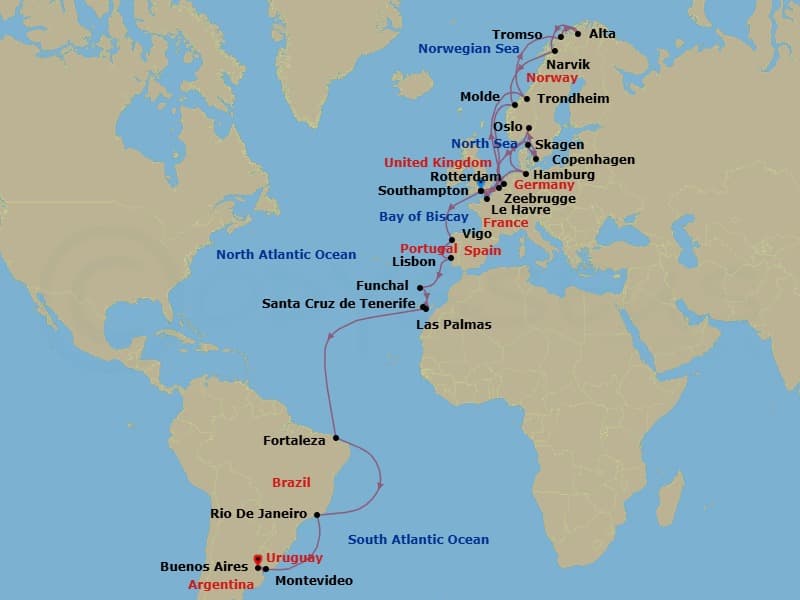 Cruise Itinerary Map