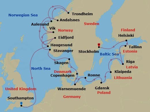 Cruise Itinerary Map