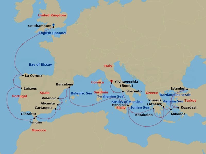 Cruise Itinerary Map