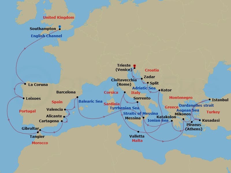 Cruise Itinerary Map