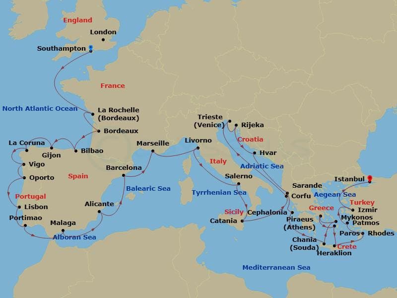 Cruise Itinerary Map