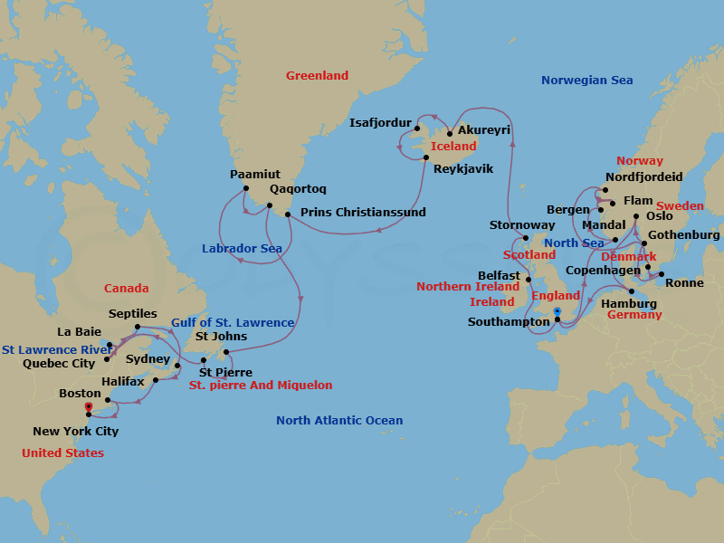 Cruise Itinerary Map