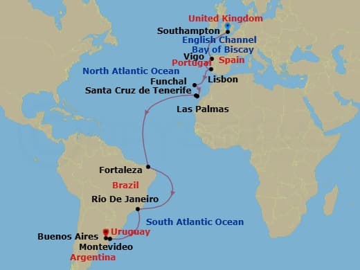 Cruise Itinerary Map