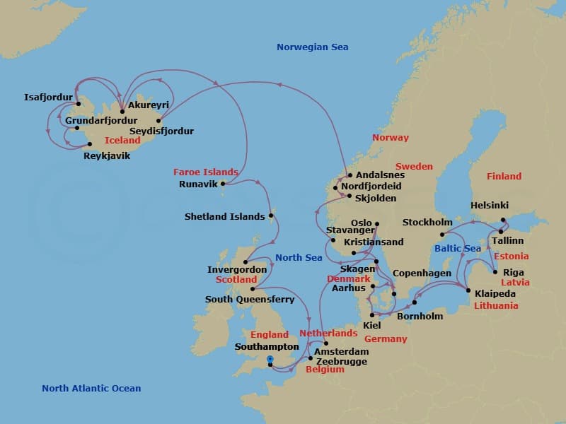 Cruise Itinerary Map