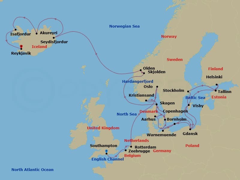 Cruise Itinerary Map