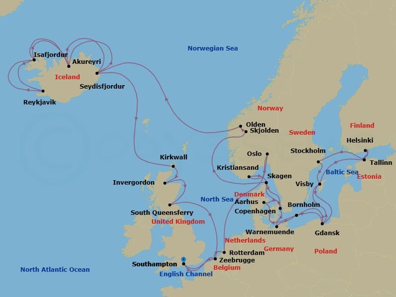 Cruise Itinerary Map