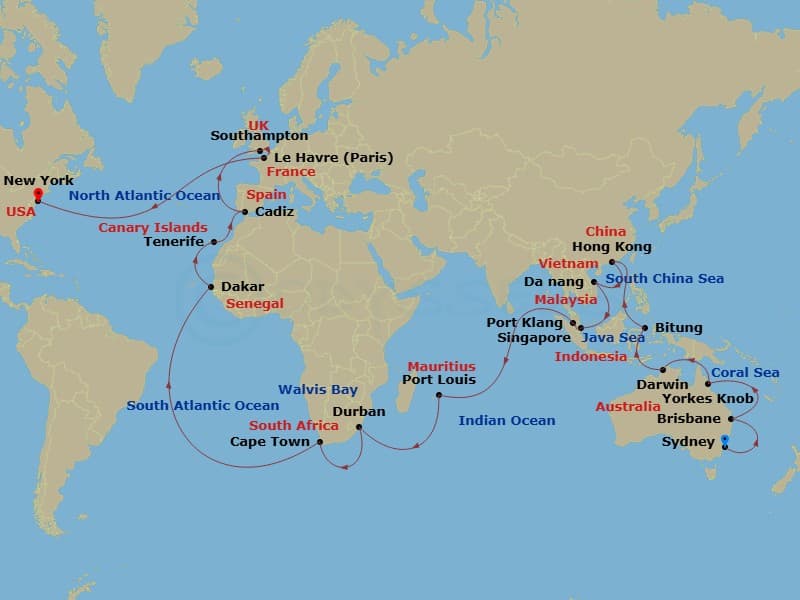 Cruise Itinerary Map