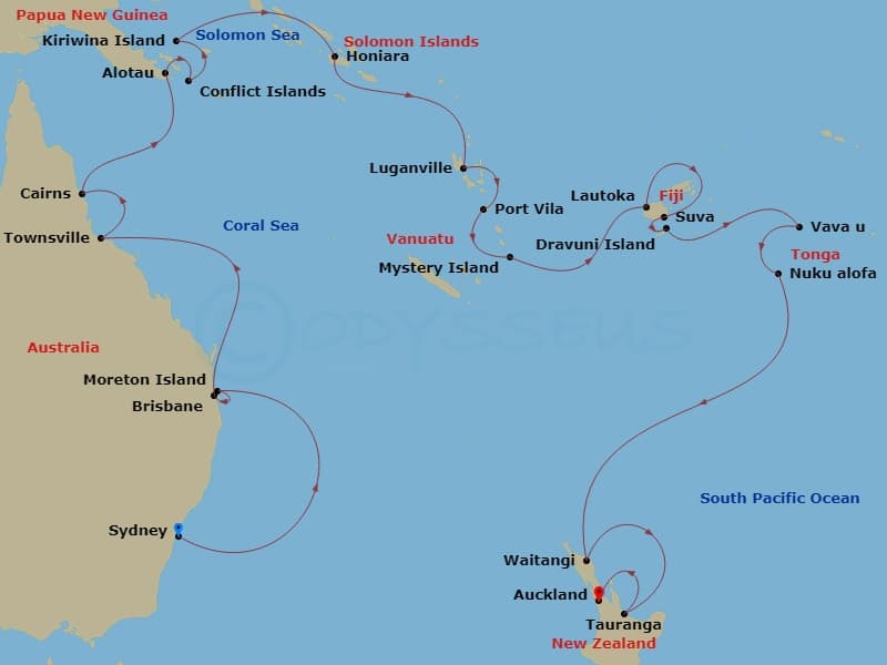 Cruise Itinerary Map
