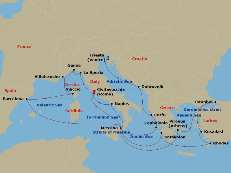 Cruise Itinerary Map