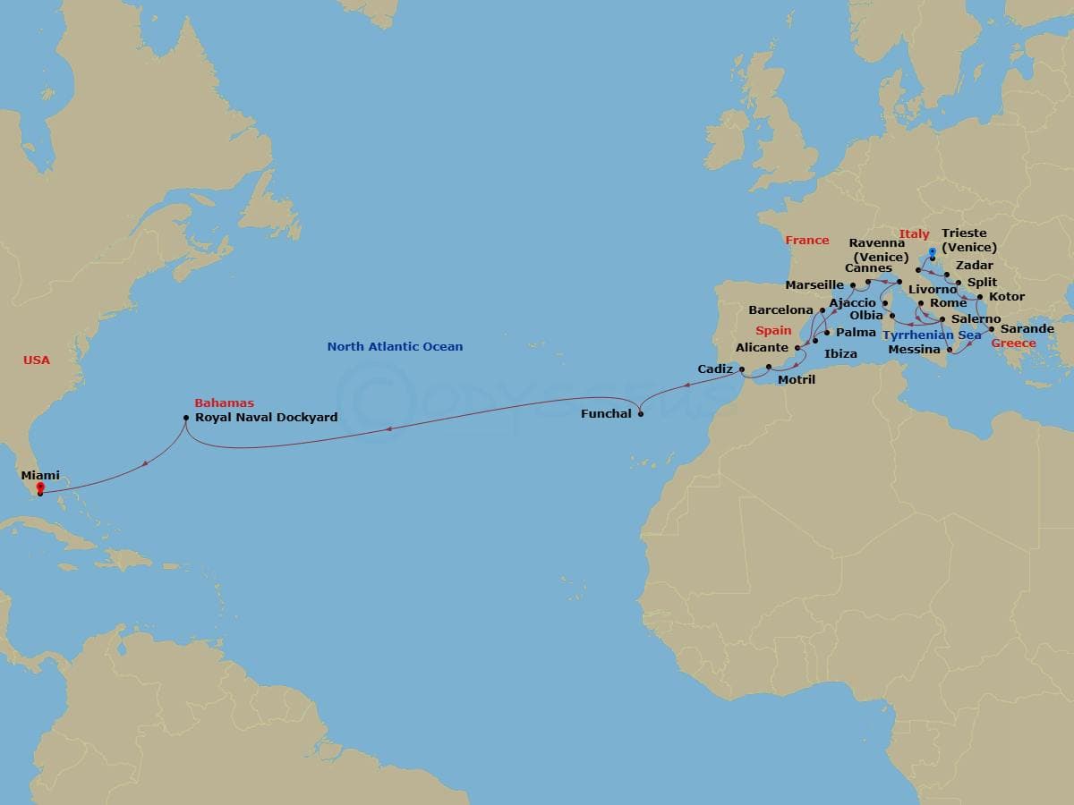 Cruise Itinerary Map