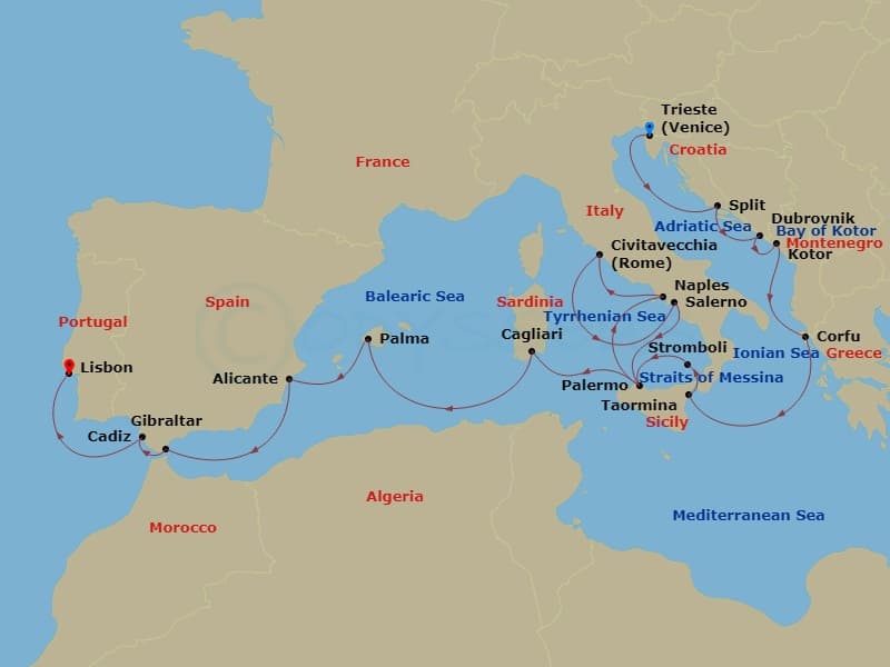 Cruise Itinerary Map