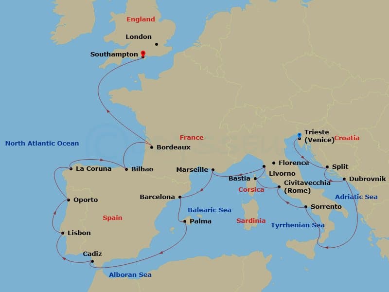 Cruise Itinerary Map