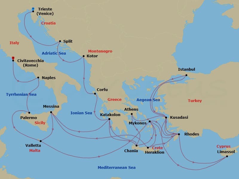 Cruise Itinerary Map