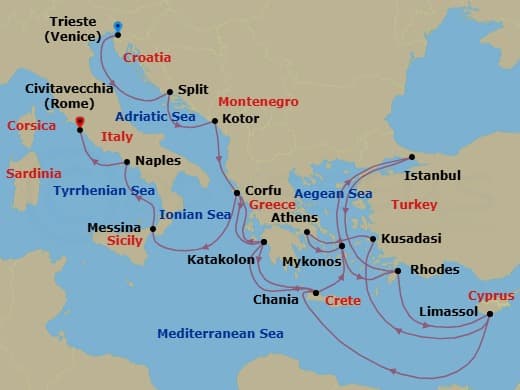 Cruise Itinerary Map
