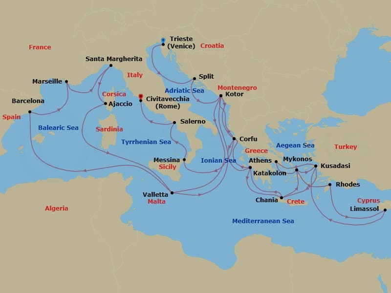 Cruise Itinerary Map