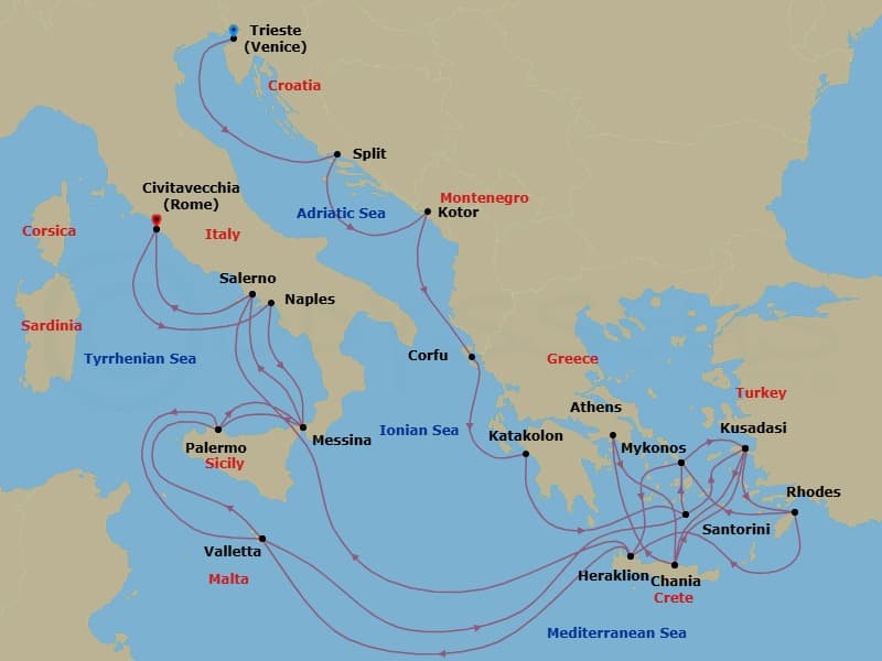Cruise Itinerary Map