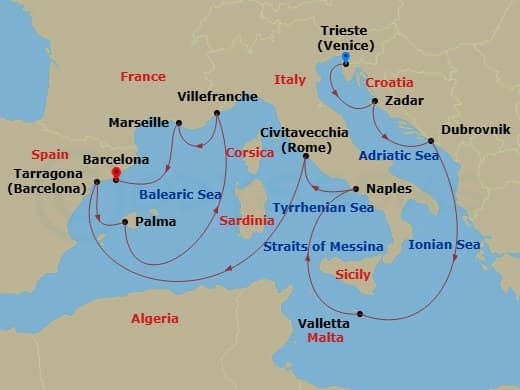 Cruise Itinerary Map