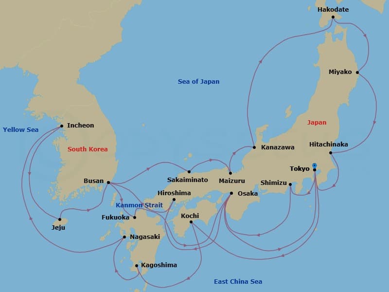 Cruise Itinerary Map