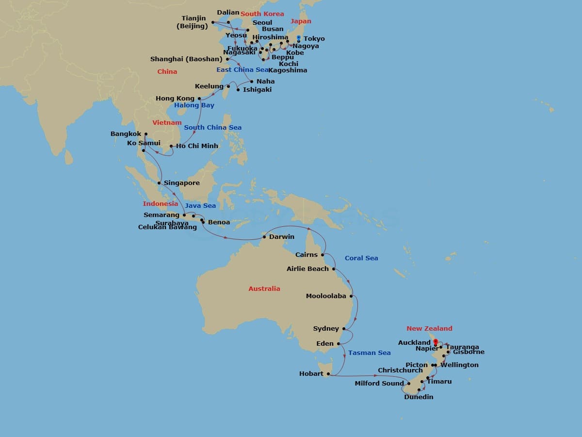 Cruise Itinerary Map