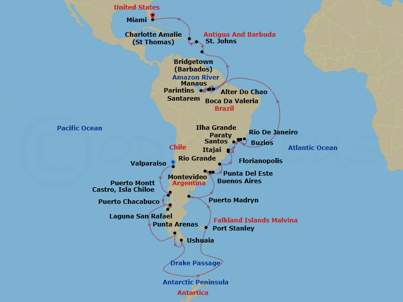 Cruise Itinerary Map