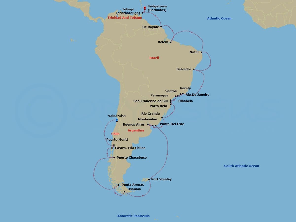 Cruise Itinerary Map