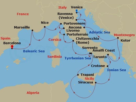 Cruise Itinerary Map
