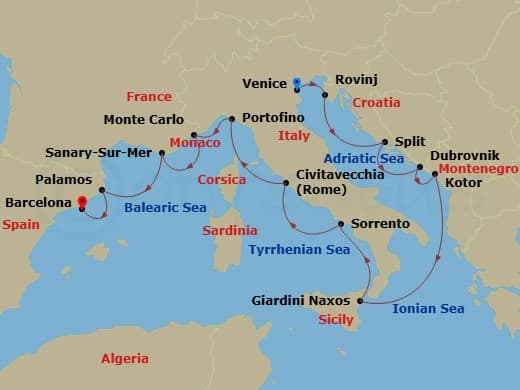 Cruise Itinerary Map