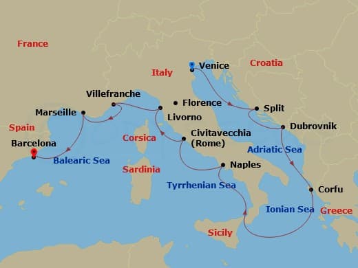 Cruise Itinerary Map