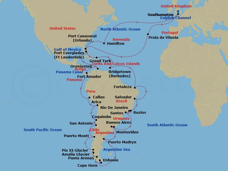 Cruise Itinerary Map