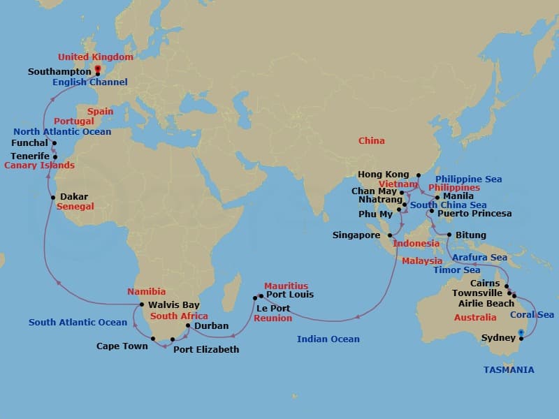 Cruise Itinerary Map