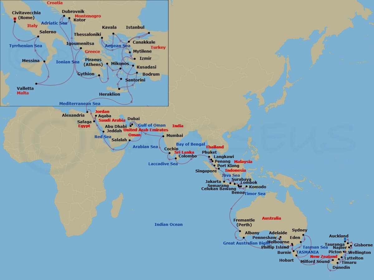 Cruise Itinerary Map