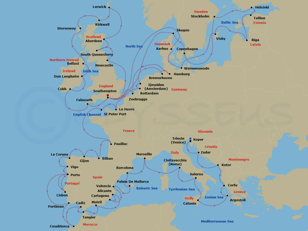 Cruise Itinerary Map