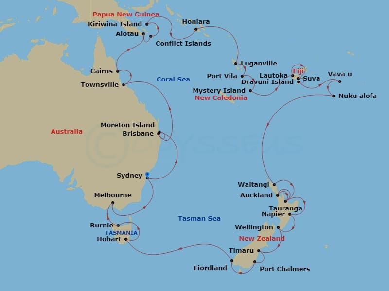 Cruise Itinerary Map