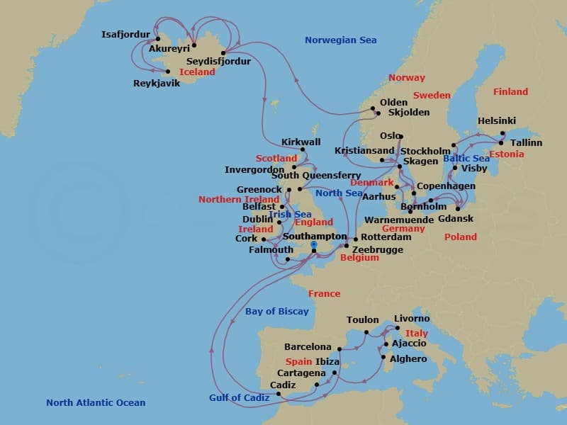 Cruise Itinerary Map