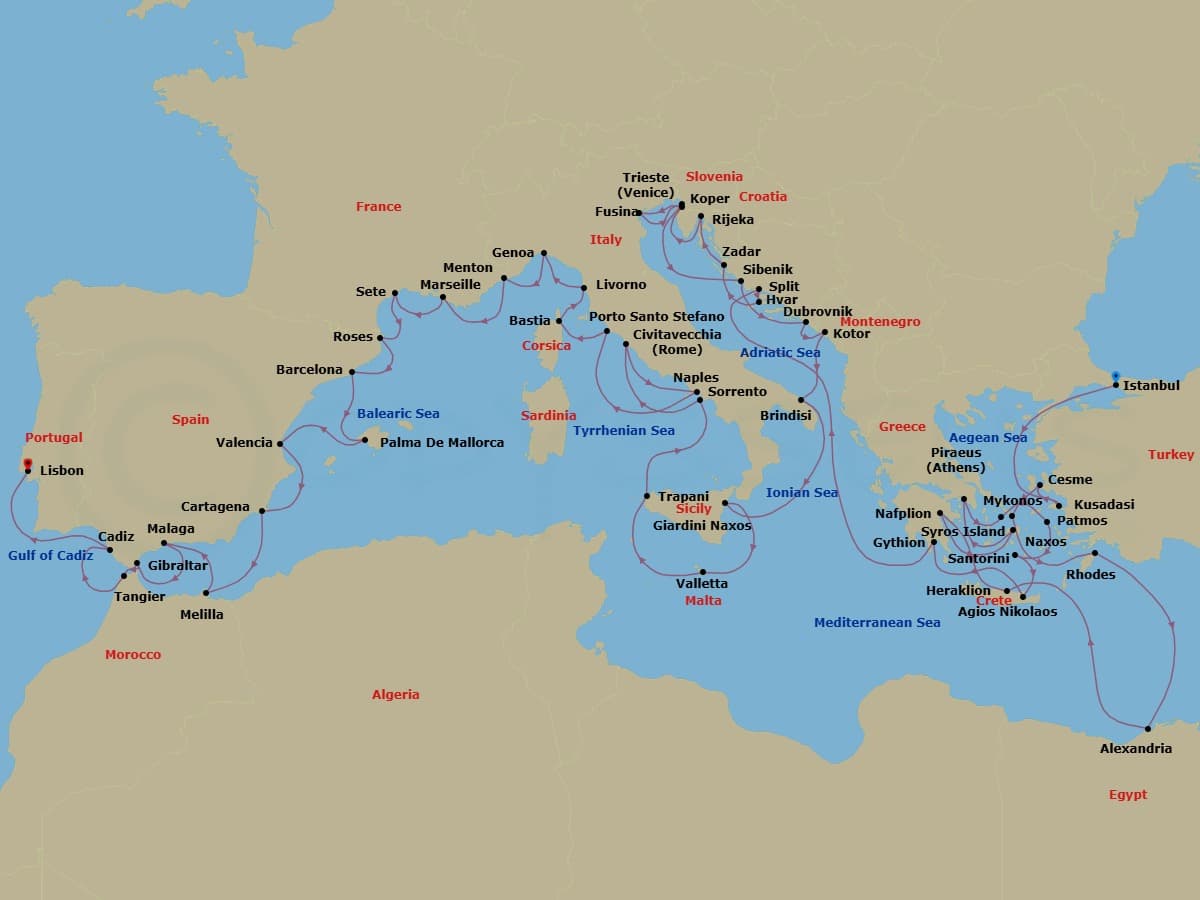 Cruise Itinerary Map