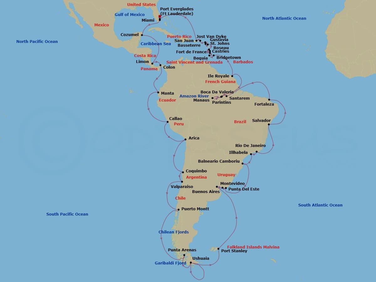 Cruise Itinerary Map